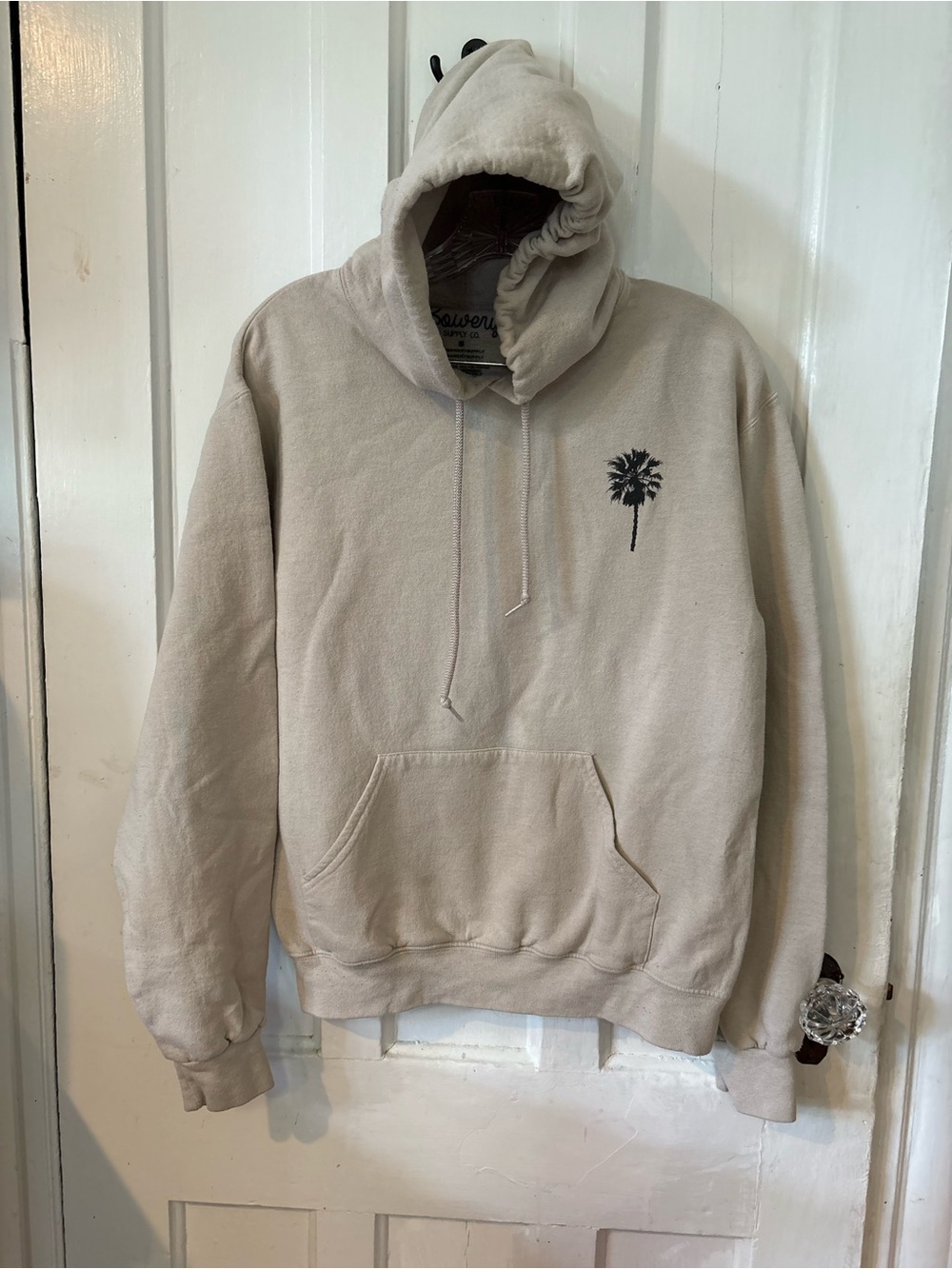 Men's Bowery Neutral Cream Palm Tree California Hoodie